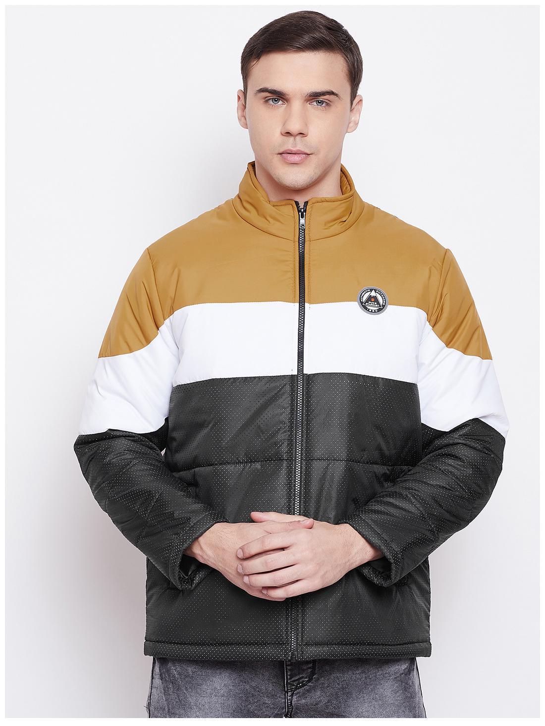 

Duke Men Black Striped Bomber jacket