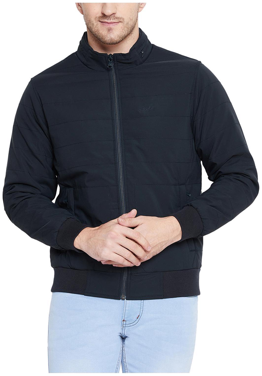 

Duke Men Blue Solid Bomber jacket