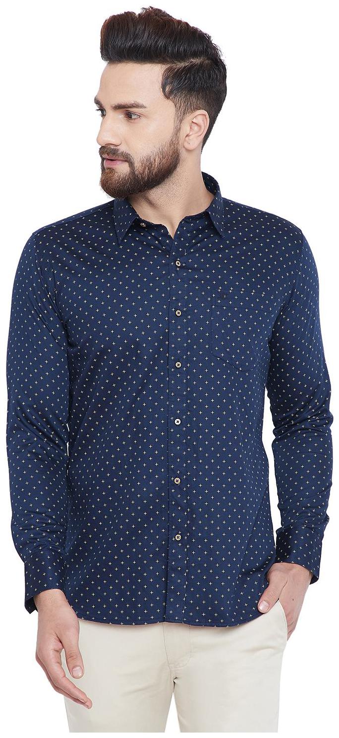 

Duke Men Blue Printed Regular Fit Casual Shirt