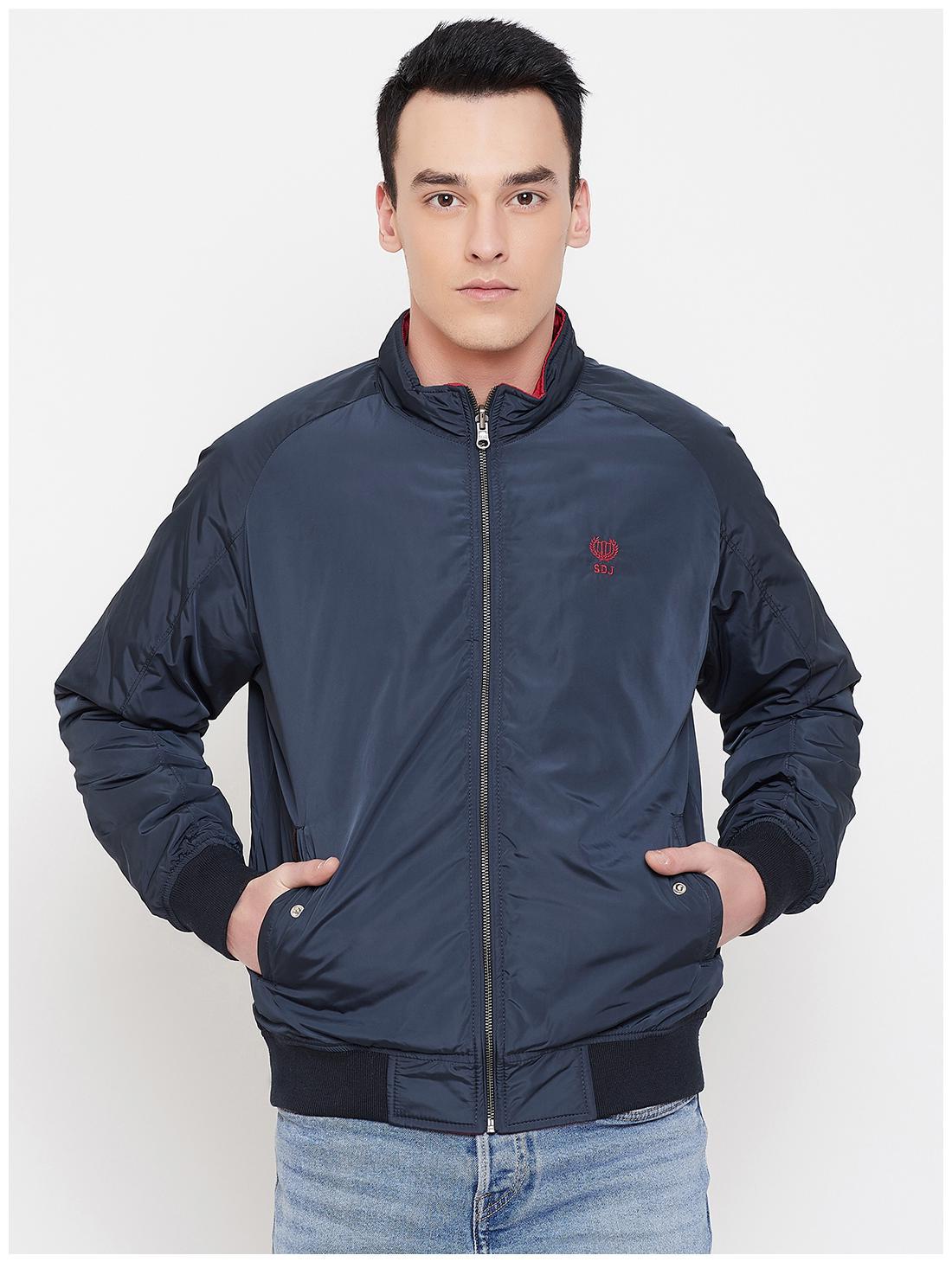 

Duke Men Blue Solid Bomber jacket