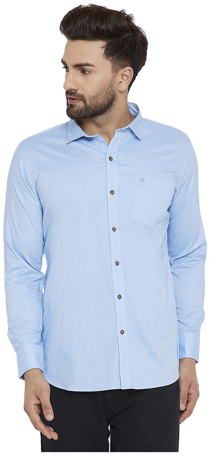 

Duke Men Blue Solid Slim Fit Casual Shirt