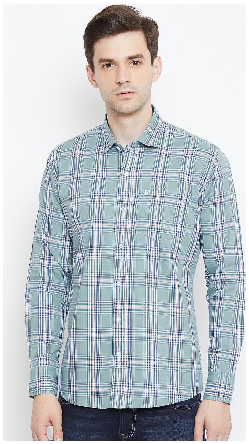 

Duke Men Blue Checked Slim Fit Casual Shirt