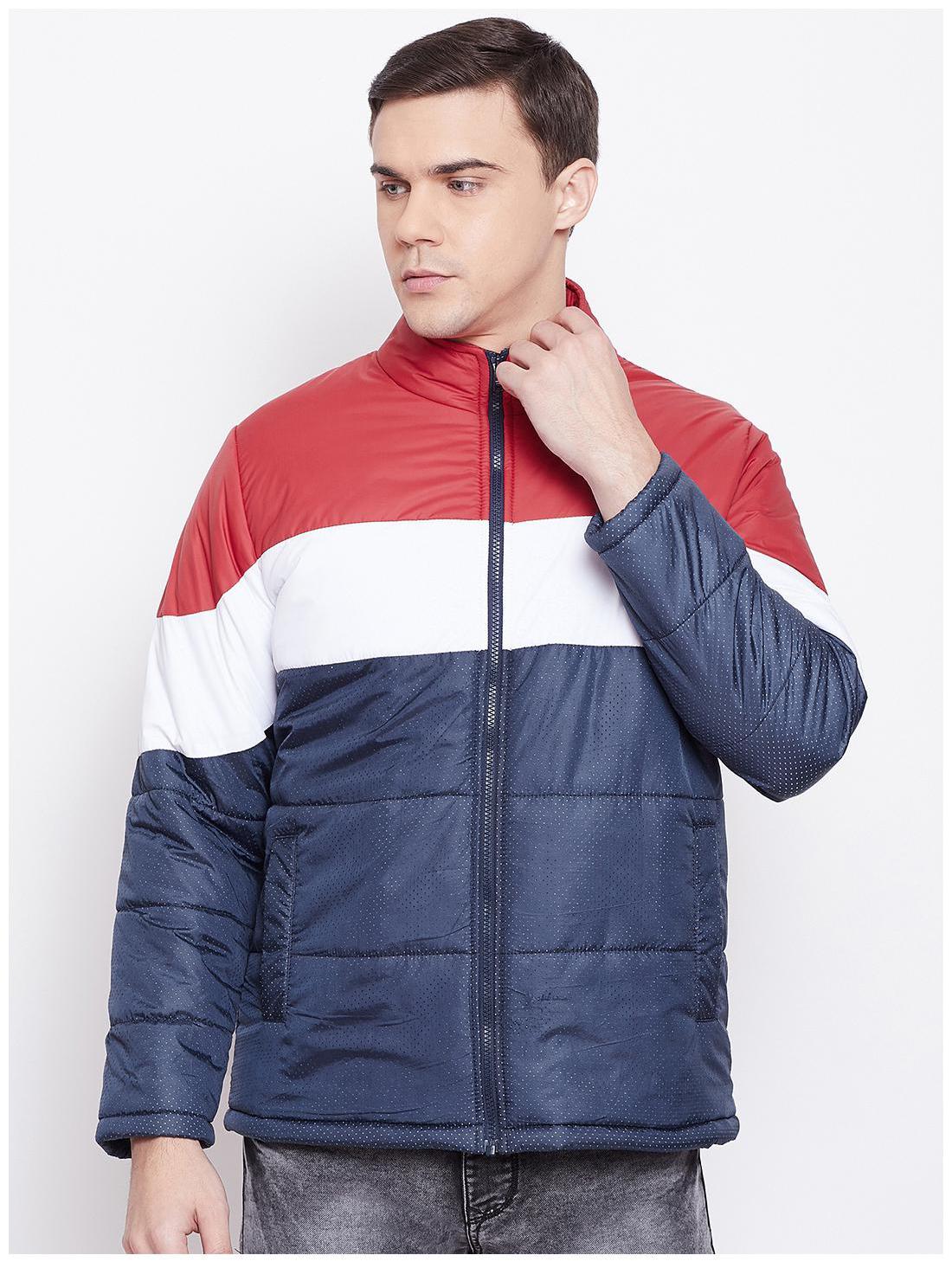 

Duke Men Blue Striped Bomber jacket