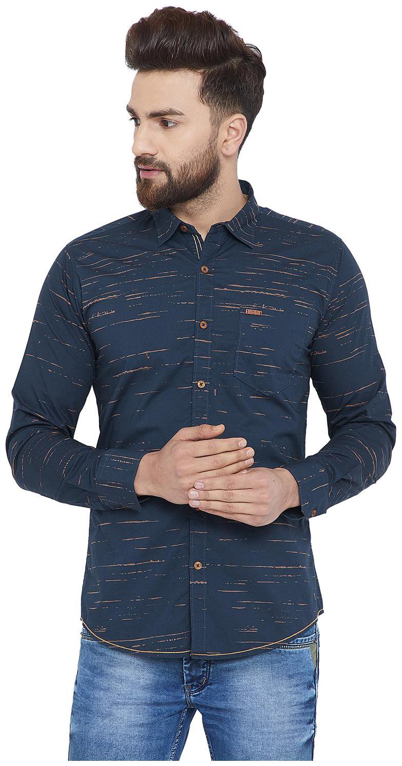 

Duke Men Blue Solid Regular Fit Casual Shirt