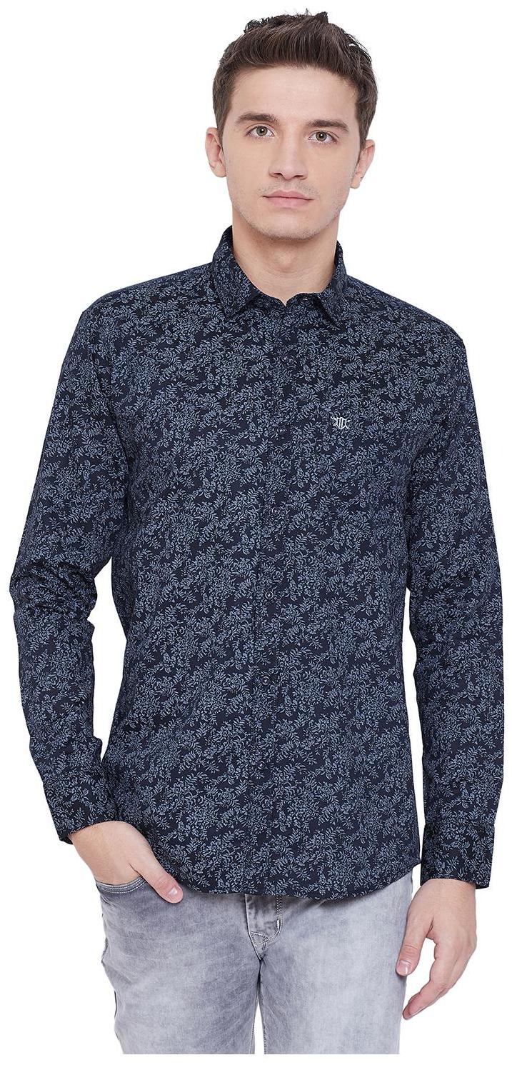 

Duke Men Blue Floral Regular Fit Casual Shirt