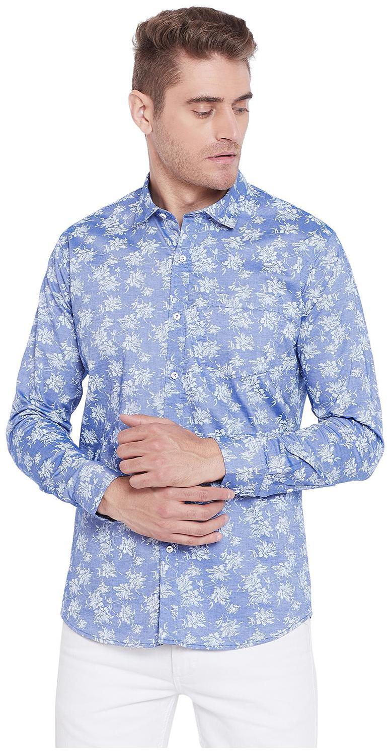 

Duke Men Blue Printed Regular Fit Casual Shirt