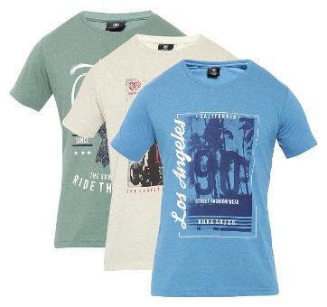 

Duke Men Blue Regular fit Cotton Blend Round neck T-Shirt - Pack Of 3