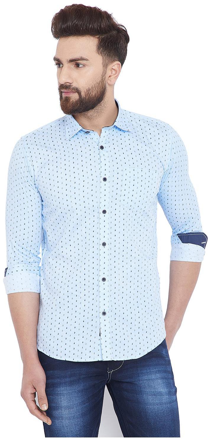 

Duke Men Blue Solid Regular Fit Casual Shirt