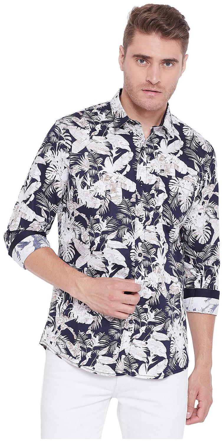 

Duke Men Blue Printed Regular Fit Casual Shirt