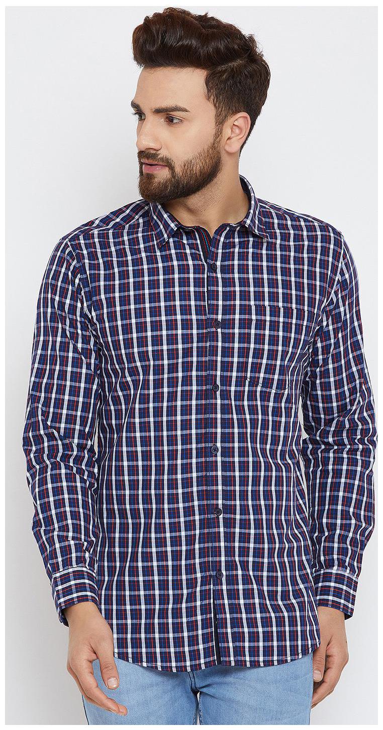 

Duke Men Blue Solid Slim Fit Casual Shirt