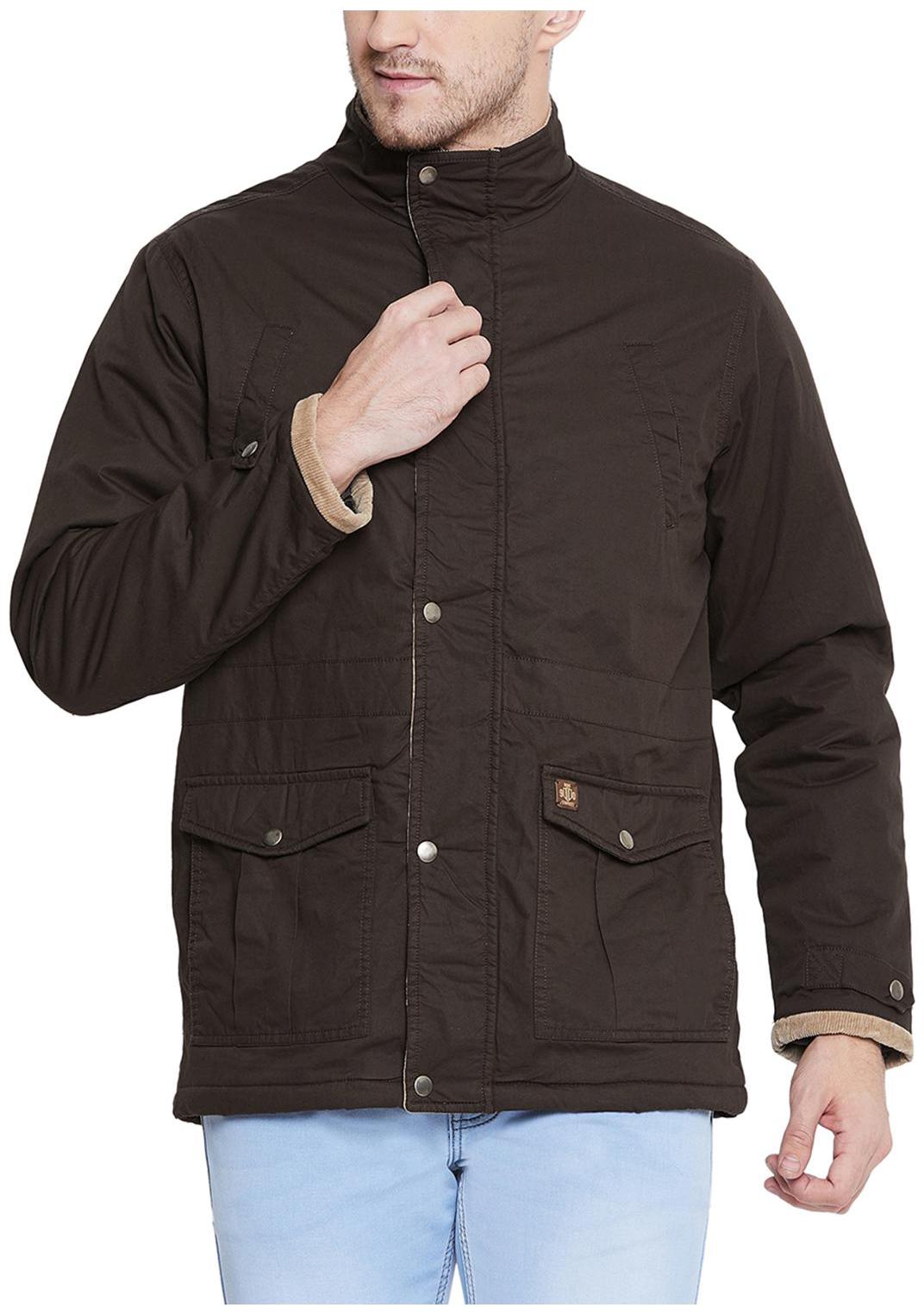 

Duke Men Brown Solid Bomber jacket