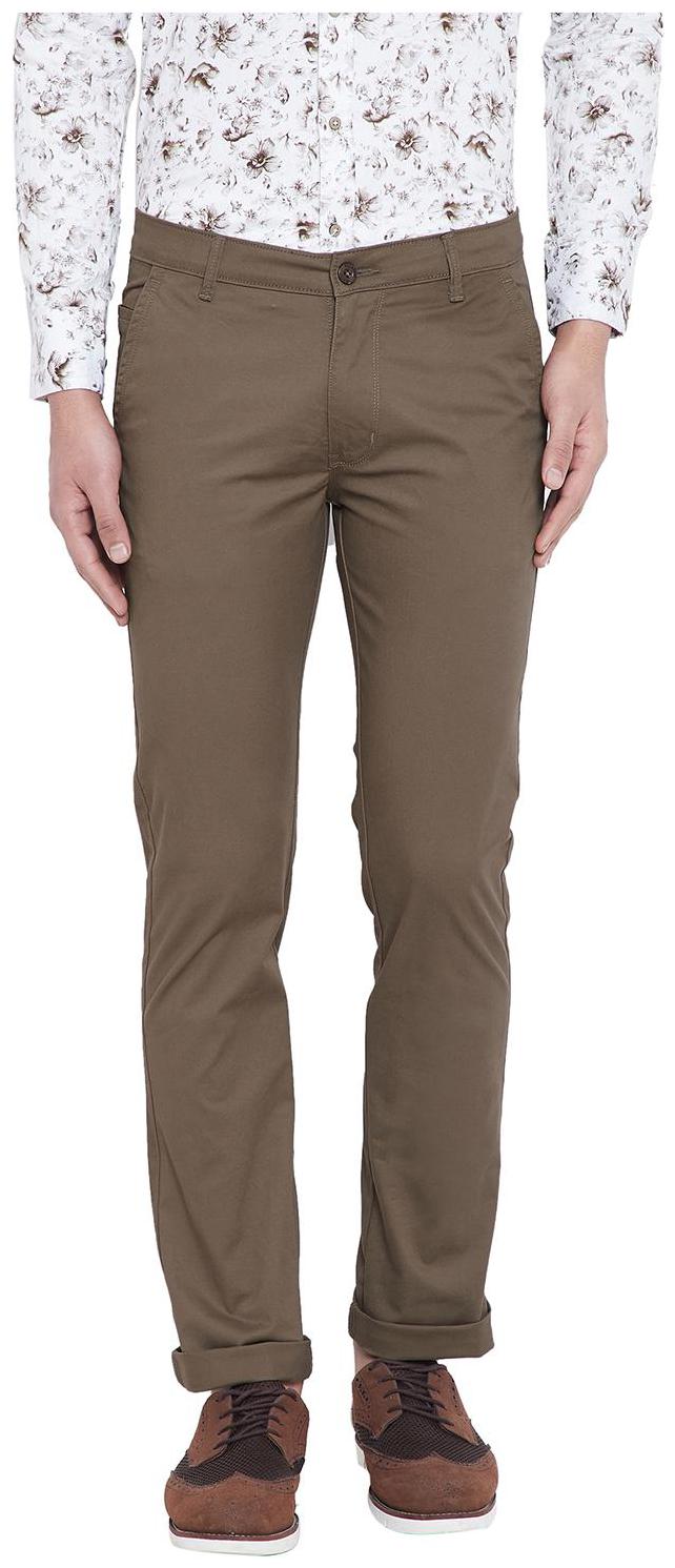 

Duke Men Brown Solid Regular fit Regular trousers
