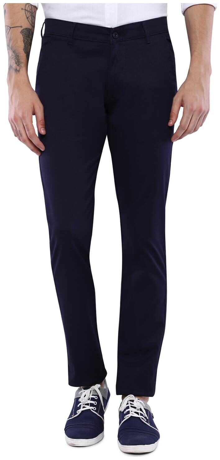 

Duke Men Blue Solid Regular fit Regular trousers