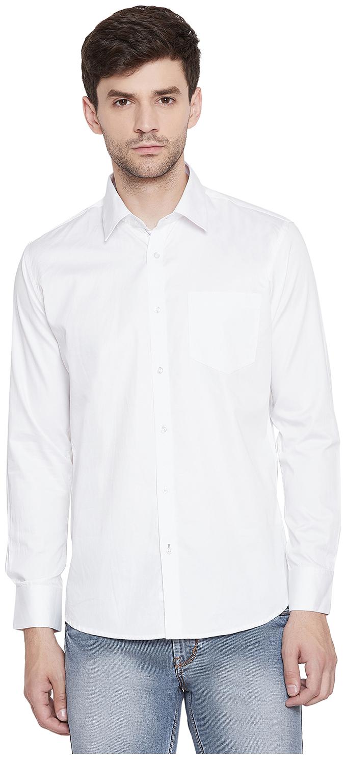 

Duke Men White Solid Slim Fit Casual Shirt