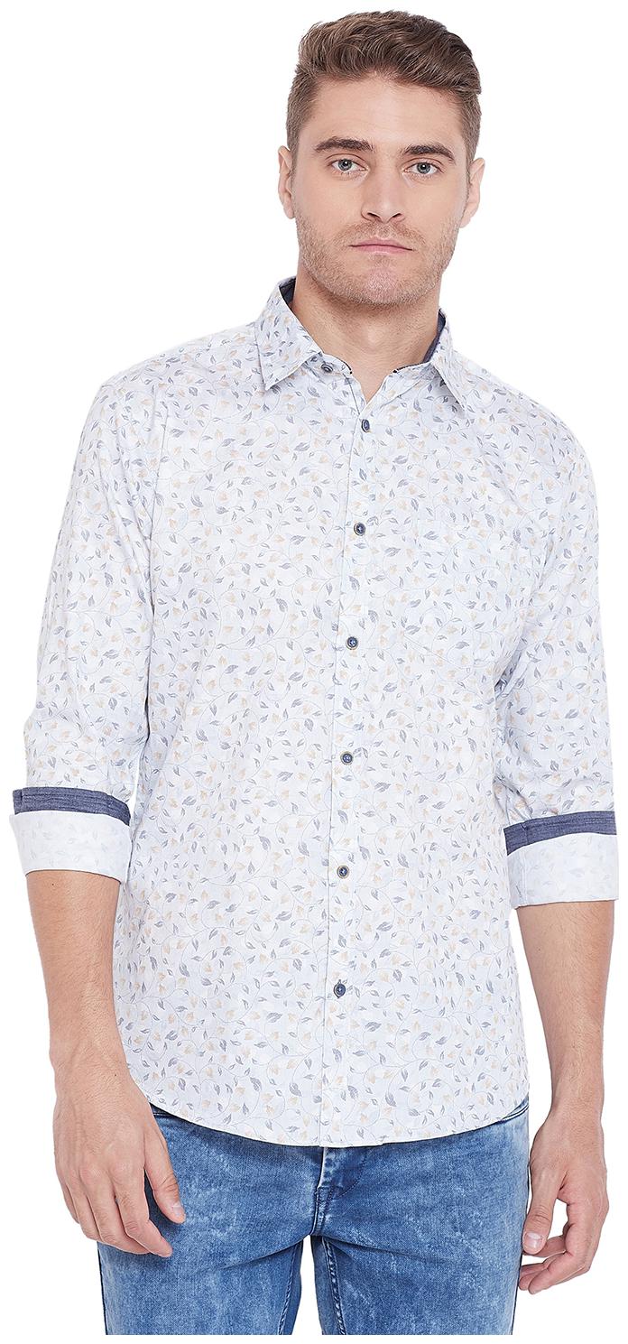 

Duke Men White Printed Regular Fit Casual Shirt