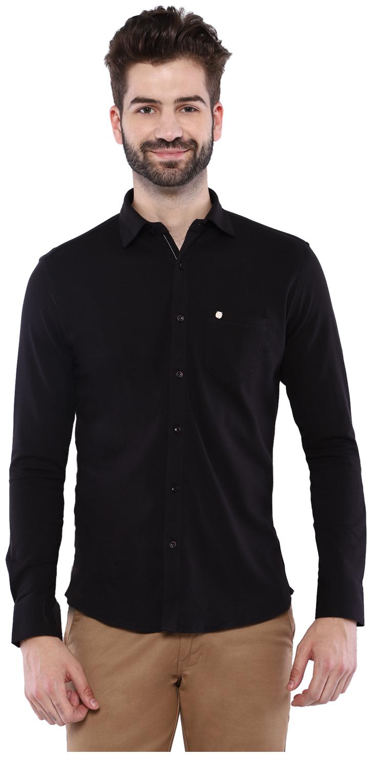 

Duke Men Black Solid Regular Fit Casual Shirt