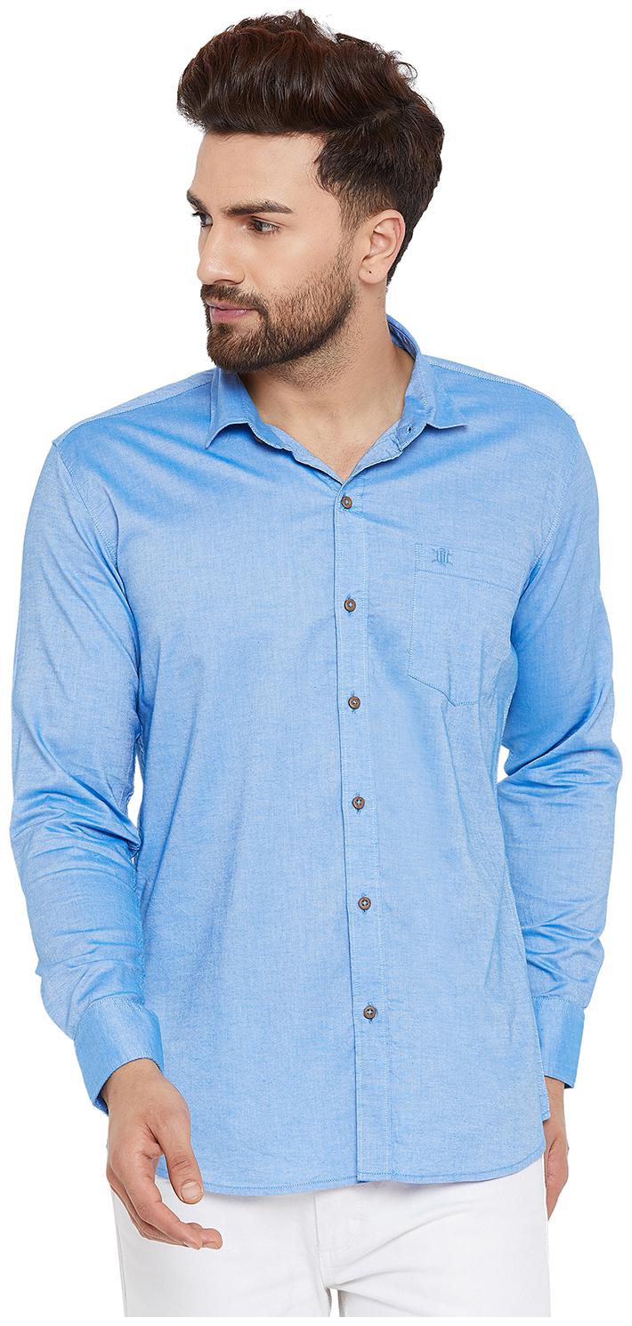 

Duke Men Blue Solid Slim Fit Casual Shirt