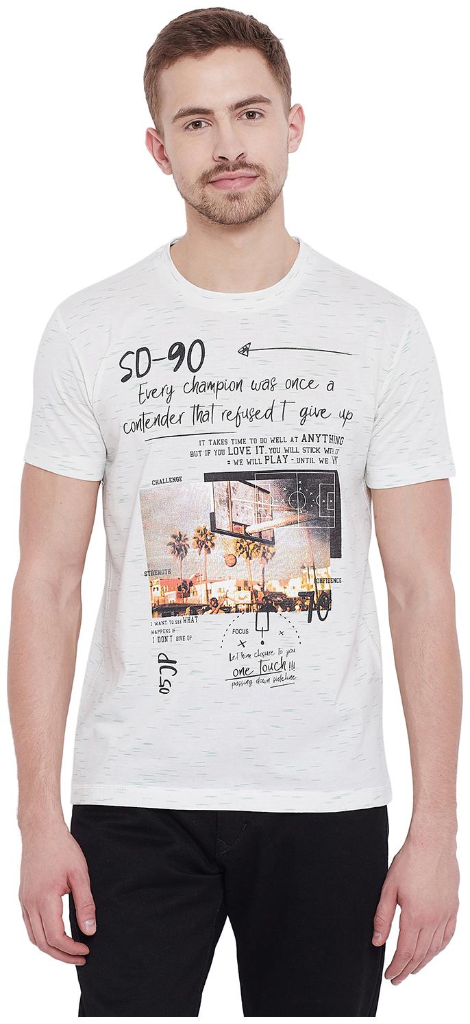 

Duke Men White Slim fit Cotton Round neck T-Shirt - Pack Of 1