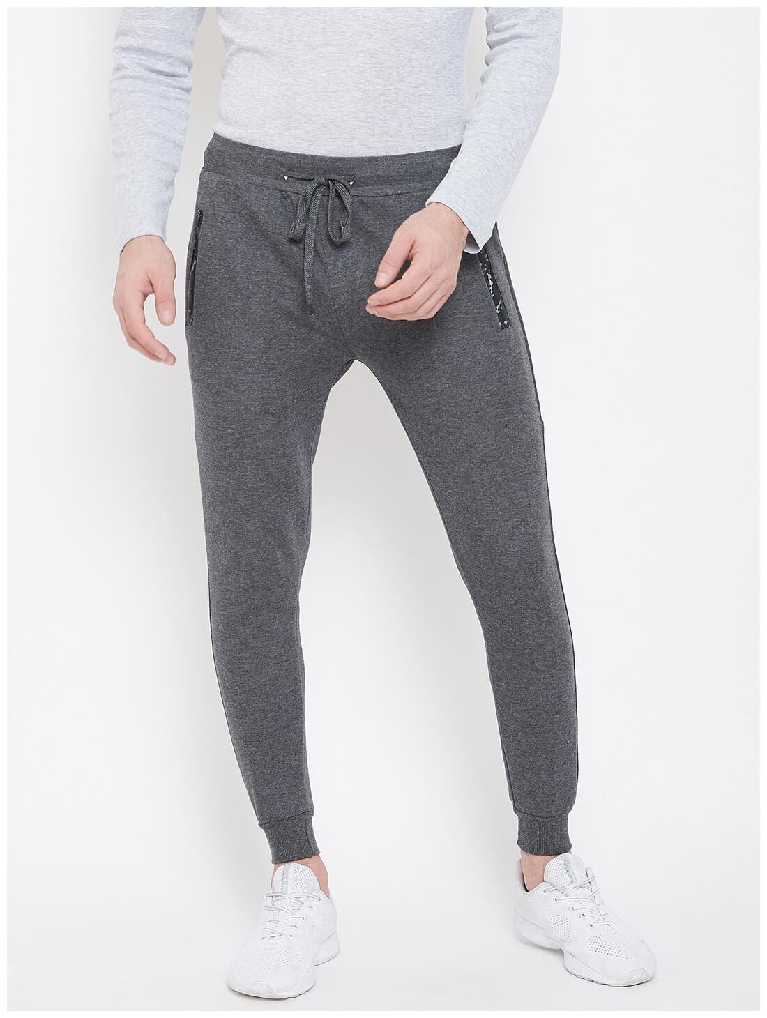 

Duke Men Grey Solid Regular fit Joggers