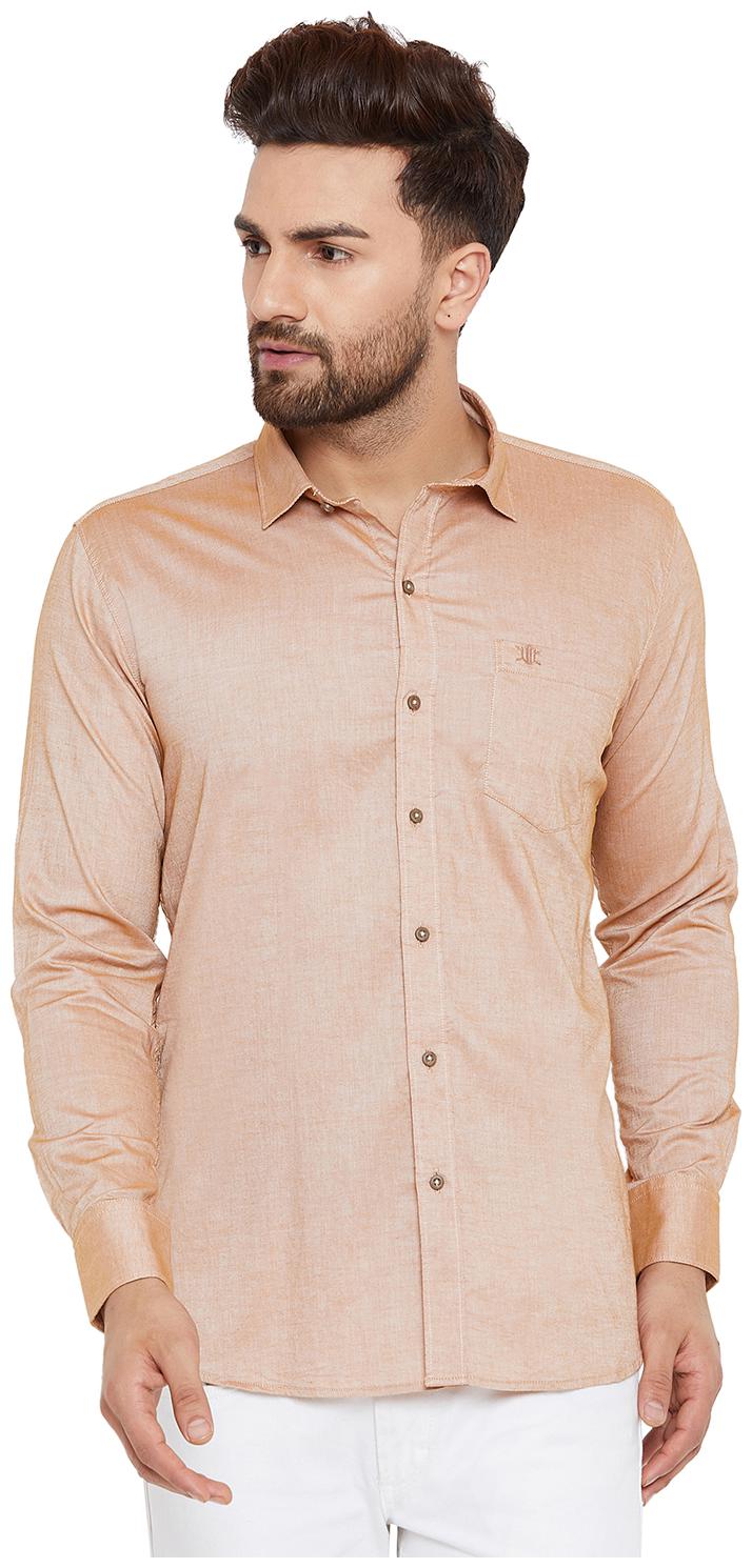 

Duke Men Beige Solid Slim Fit Casual Shirt