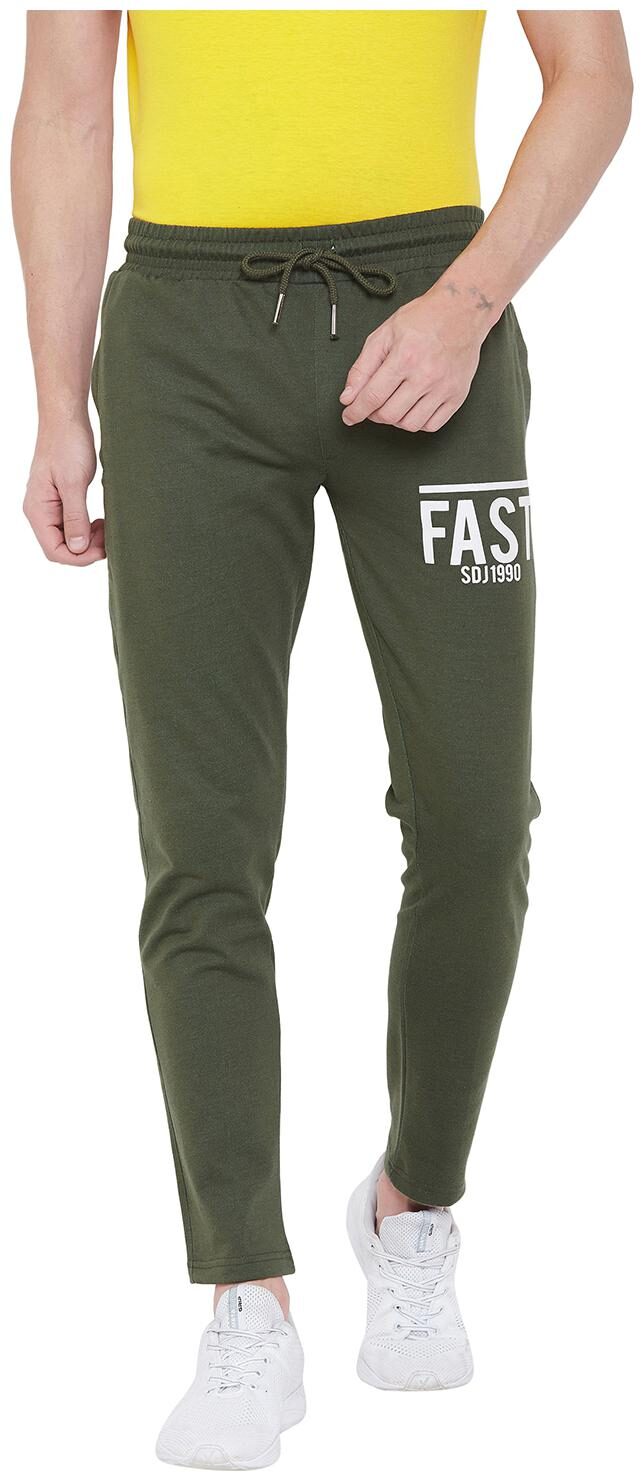 

Duke Men Cotton Printed Track Pants Green