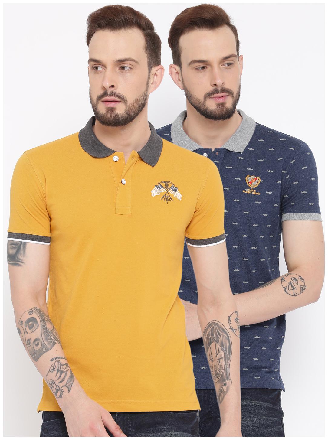 

Duke Men Multi Regular fit Cotton Polo collar T-Shirt - Pack Of 2