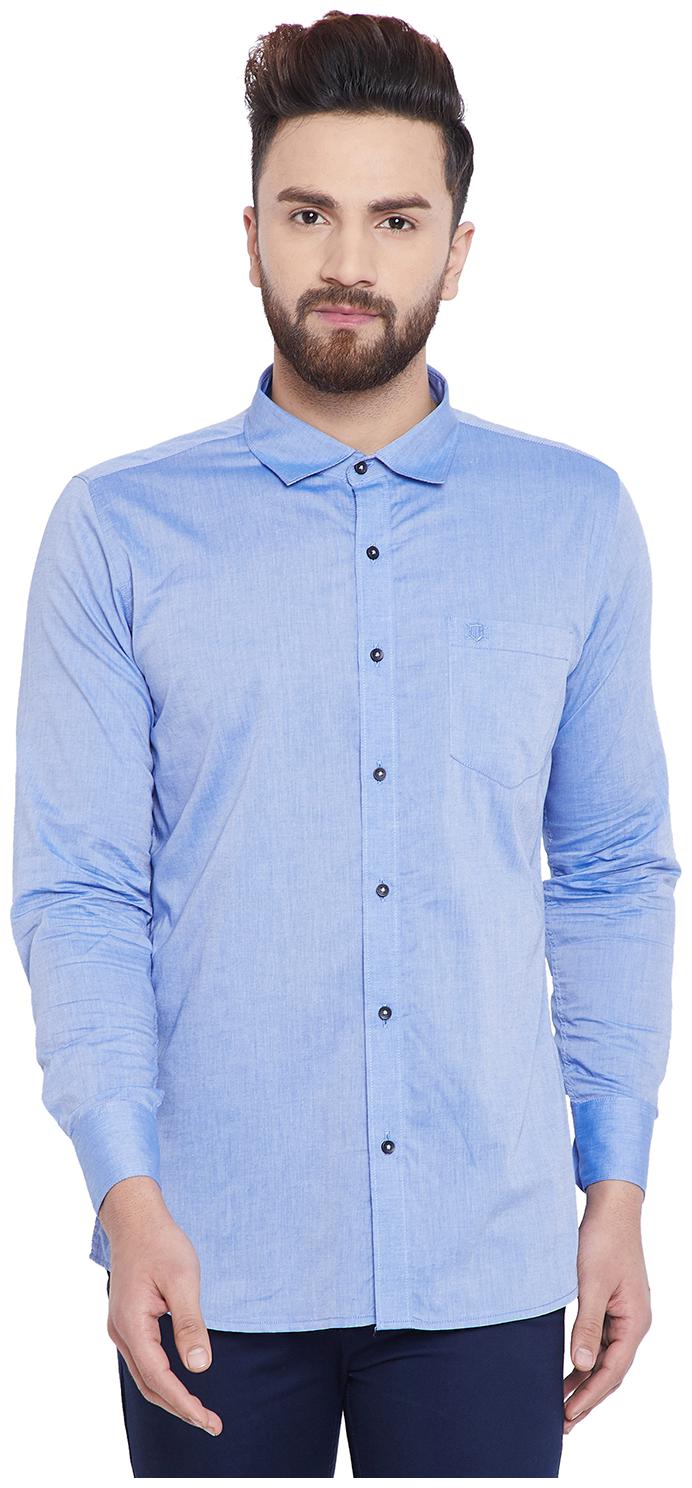 

Duke Men Blue Solid Regular Fit Casual Shirt