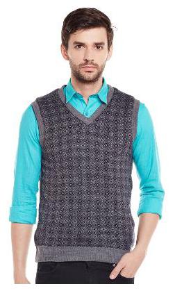 

Duke Men Grey V neck Pullover
