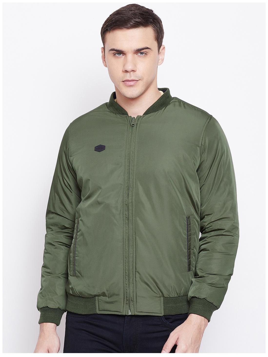 

Duke Men Green Solid Bomber jacket