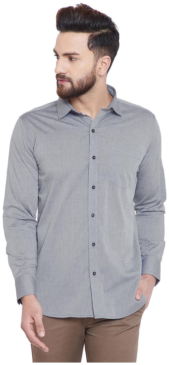 

Duke Men Grey Solid Regular Fit Casual Shirt