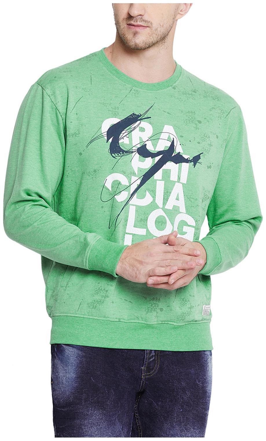 

Duke Men Green Round neck Sweatshirt