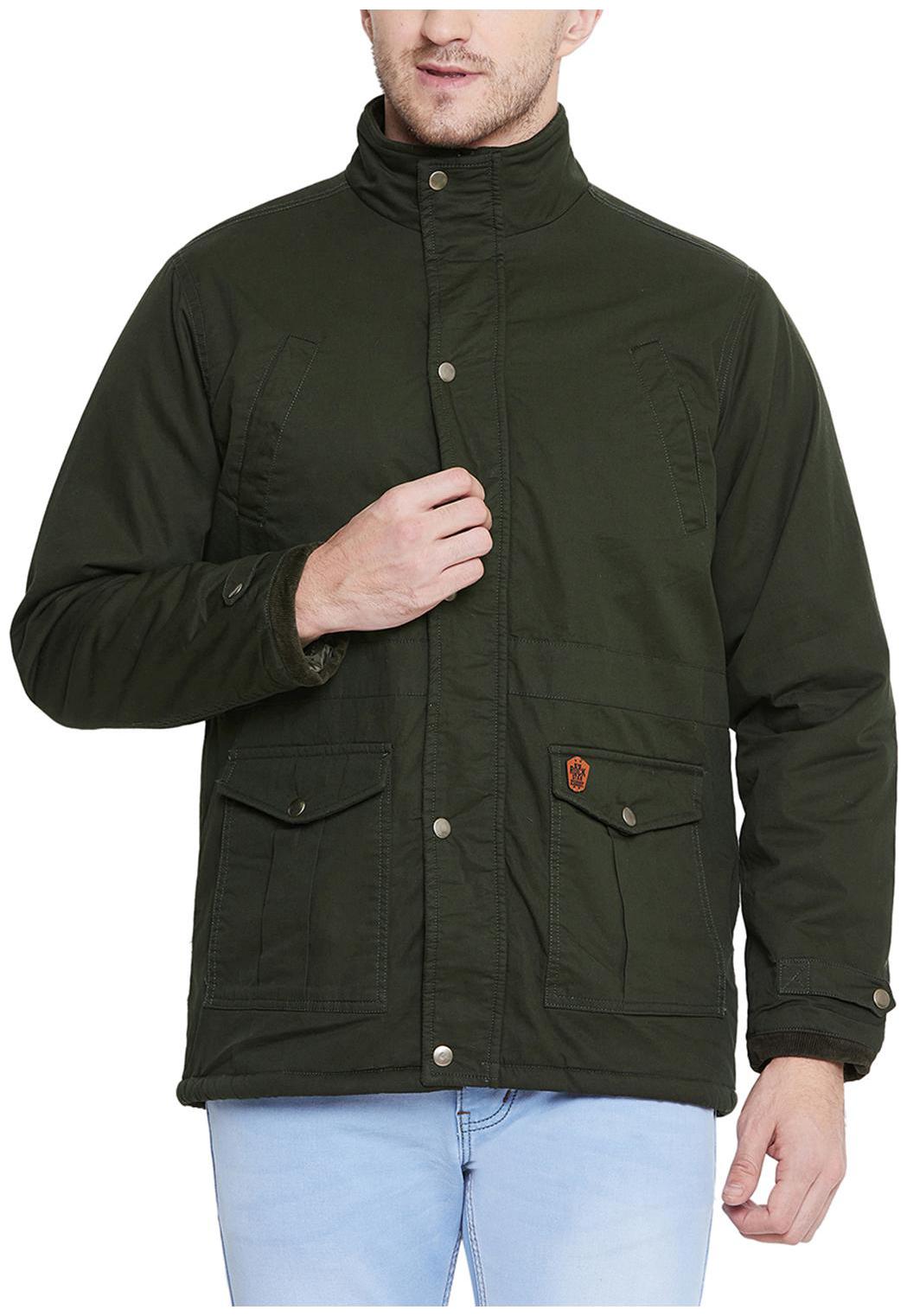 

Duke Men Green Solid Bomber jacket