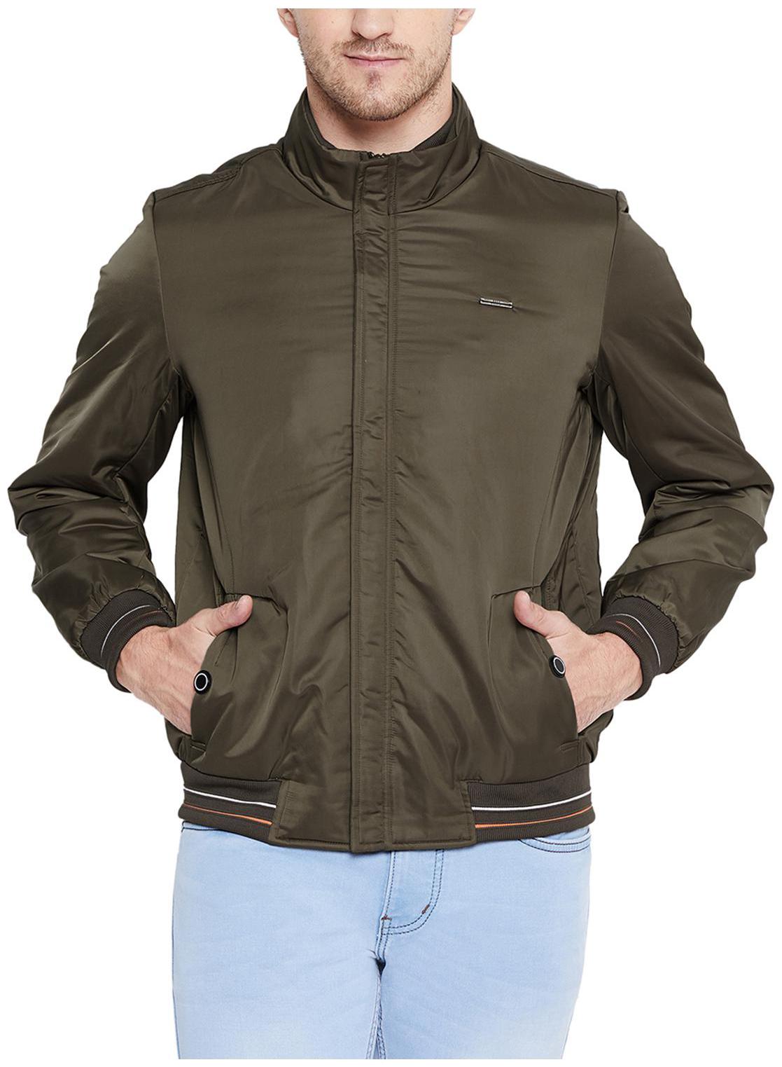 

Duke Men Green Solid Bomber jacket