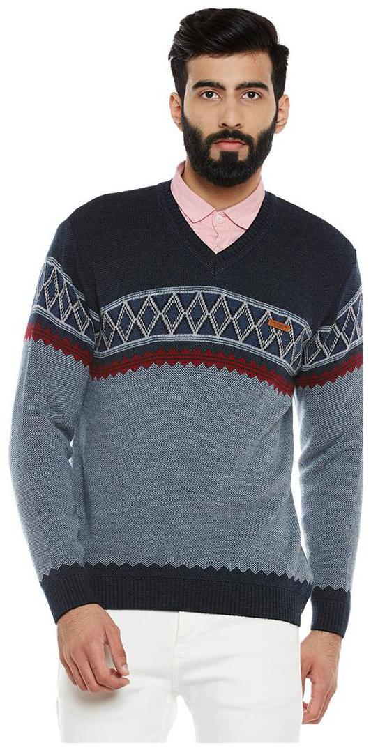 

Duke Men Grey V neck Pullover