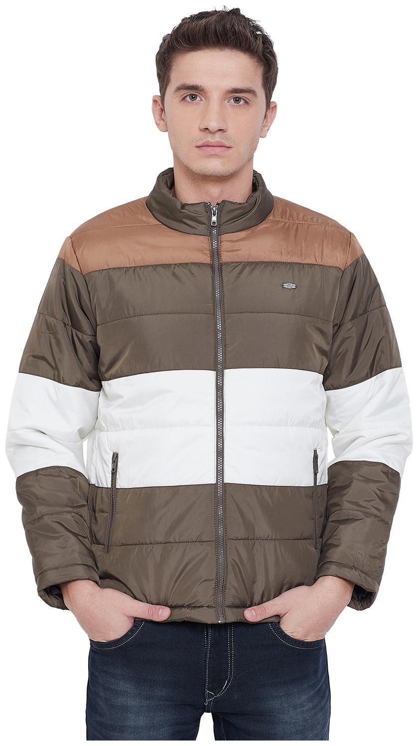 

Duke Men Green Striped Bomber jacket