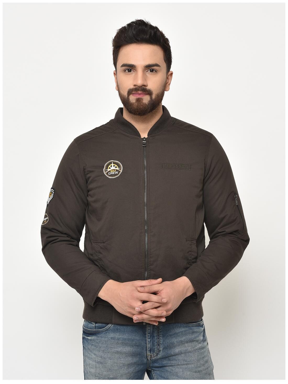 

Duke Men Green Solid Bomber jacket
