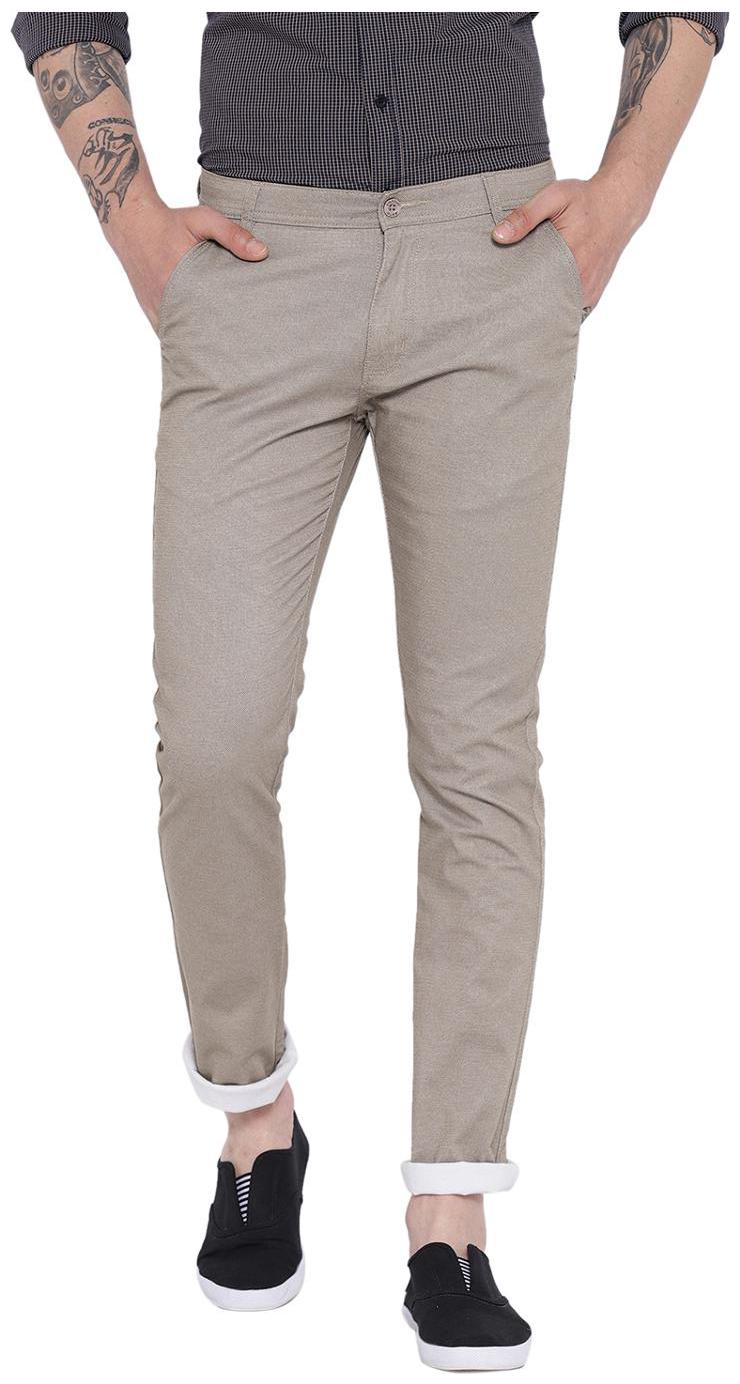 

Duke Men Grey Solid Slim fit Chinos