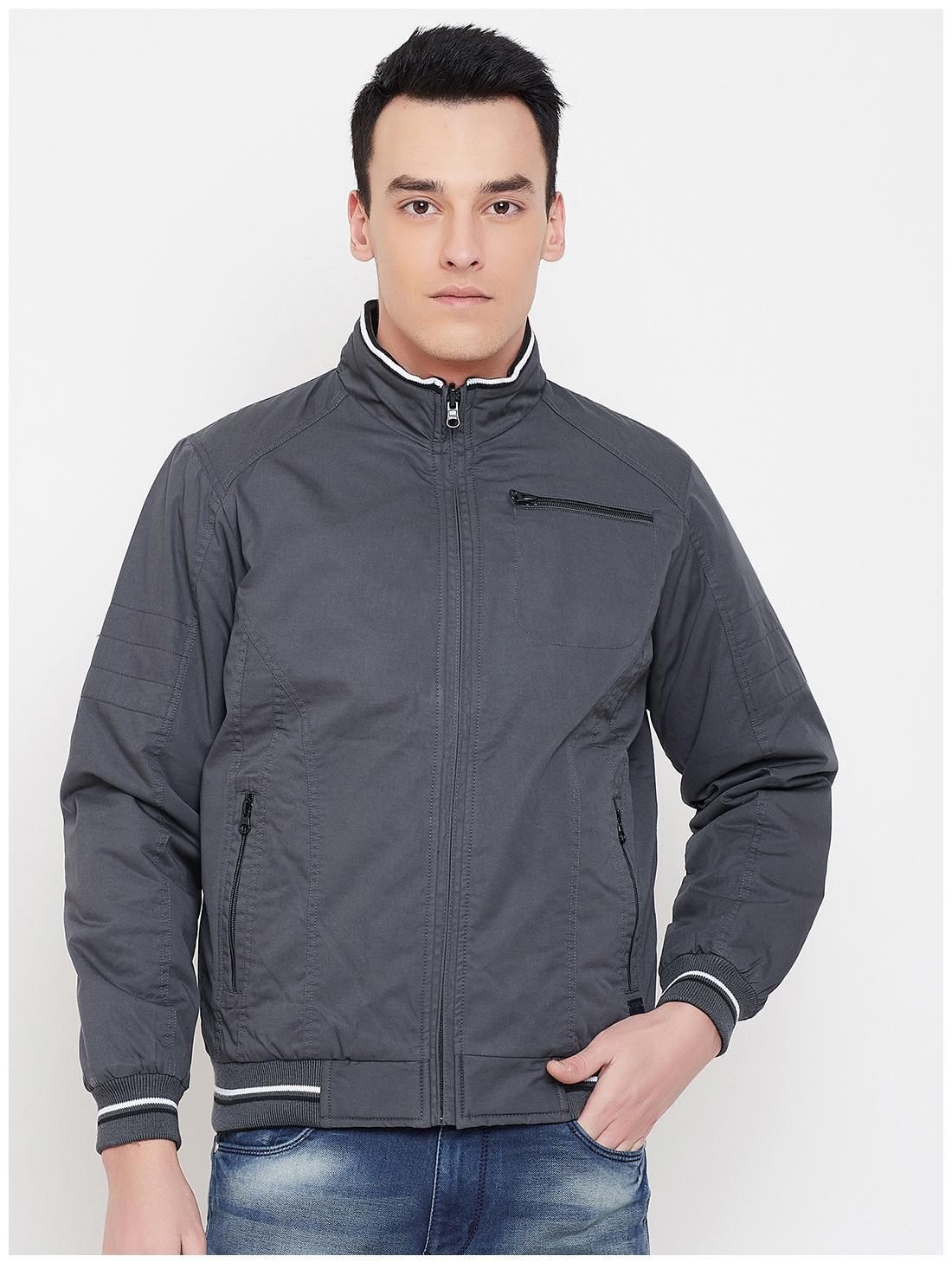 

Duke Men Grey Solid Bomber jacket