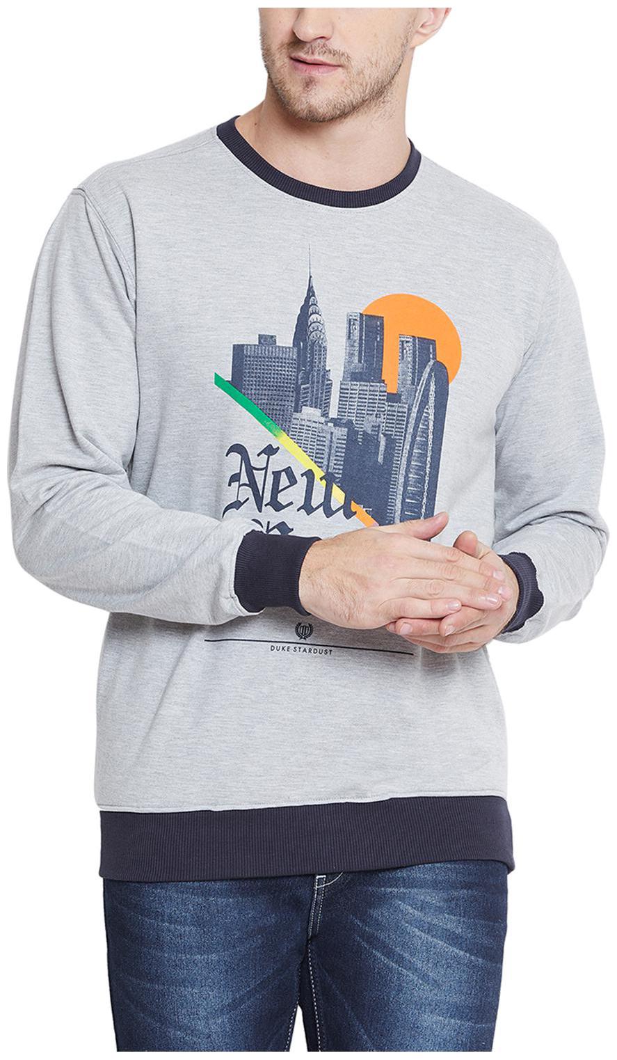 

Duke Men Grey Round neck Sweatshirt