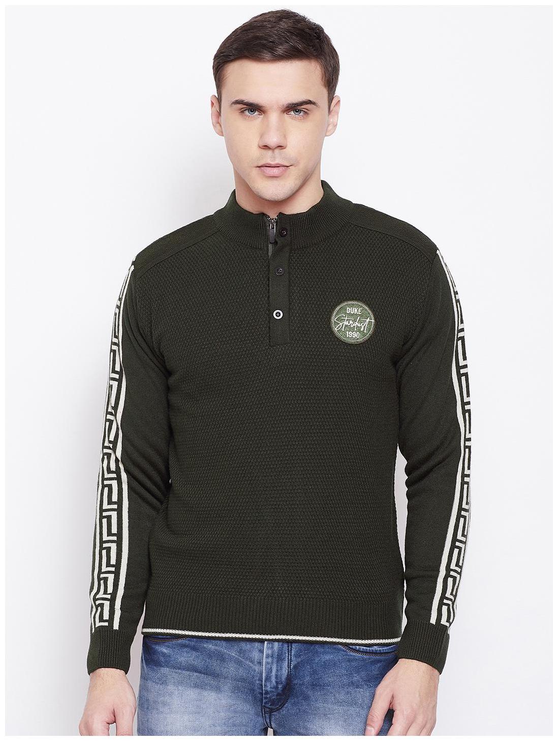 

Duke Men Green Round neck Pullover