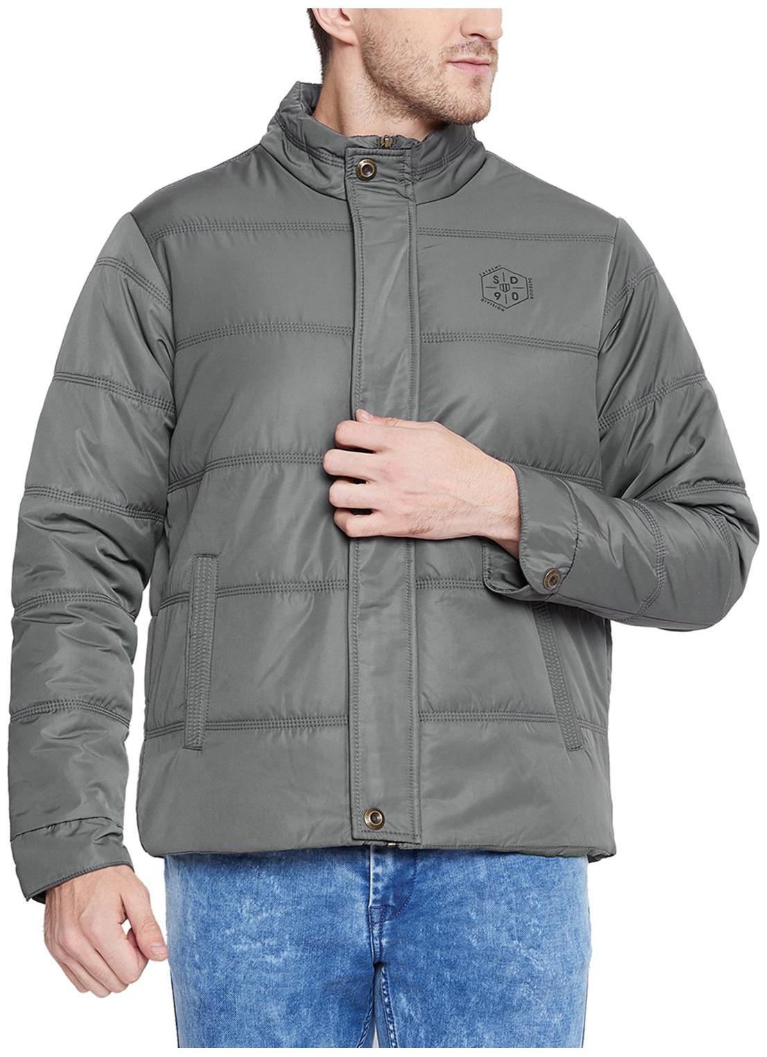 

Duke Men Grey Solid Bomber jacket