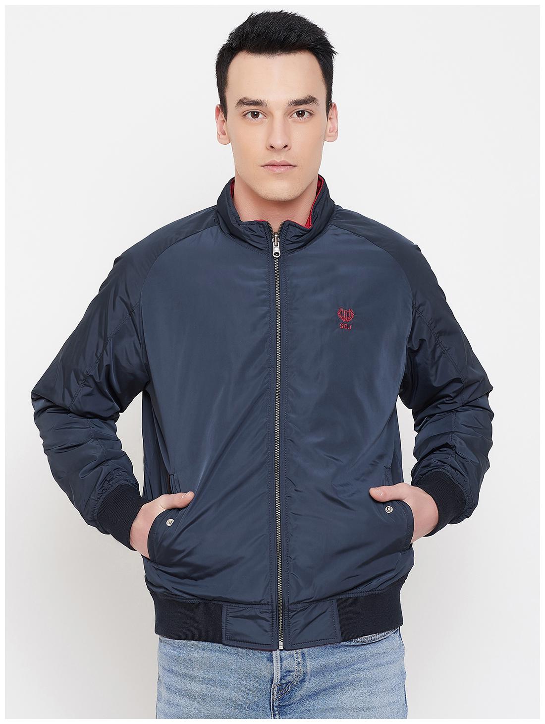 

Duke Men Blue Solid Bomber jacket