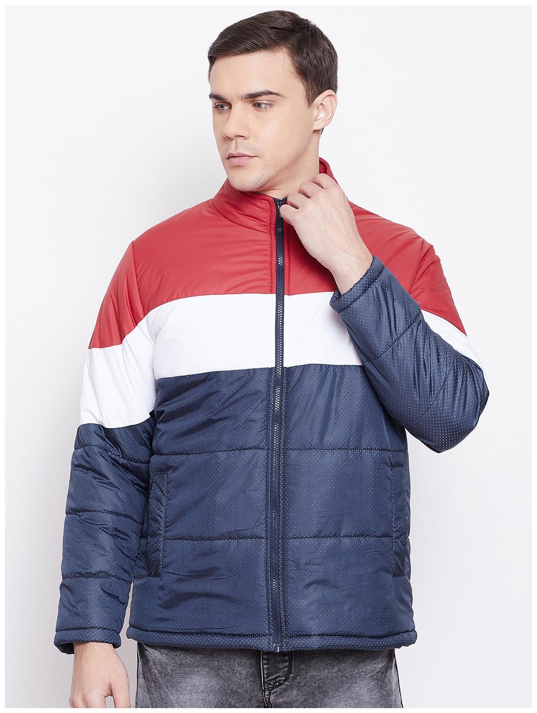 

Duke Men Blue Striped Bomber jacket