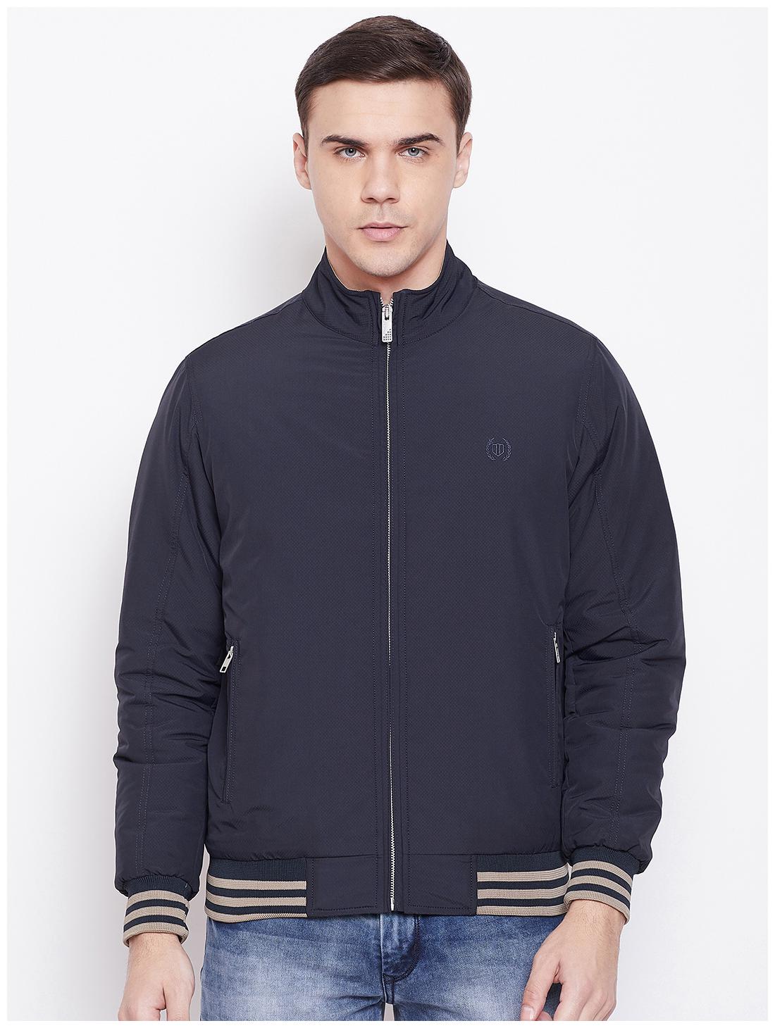 

Duke Men Blue Solid Bomber jacket