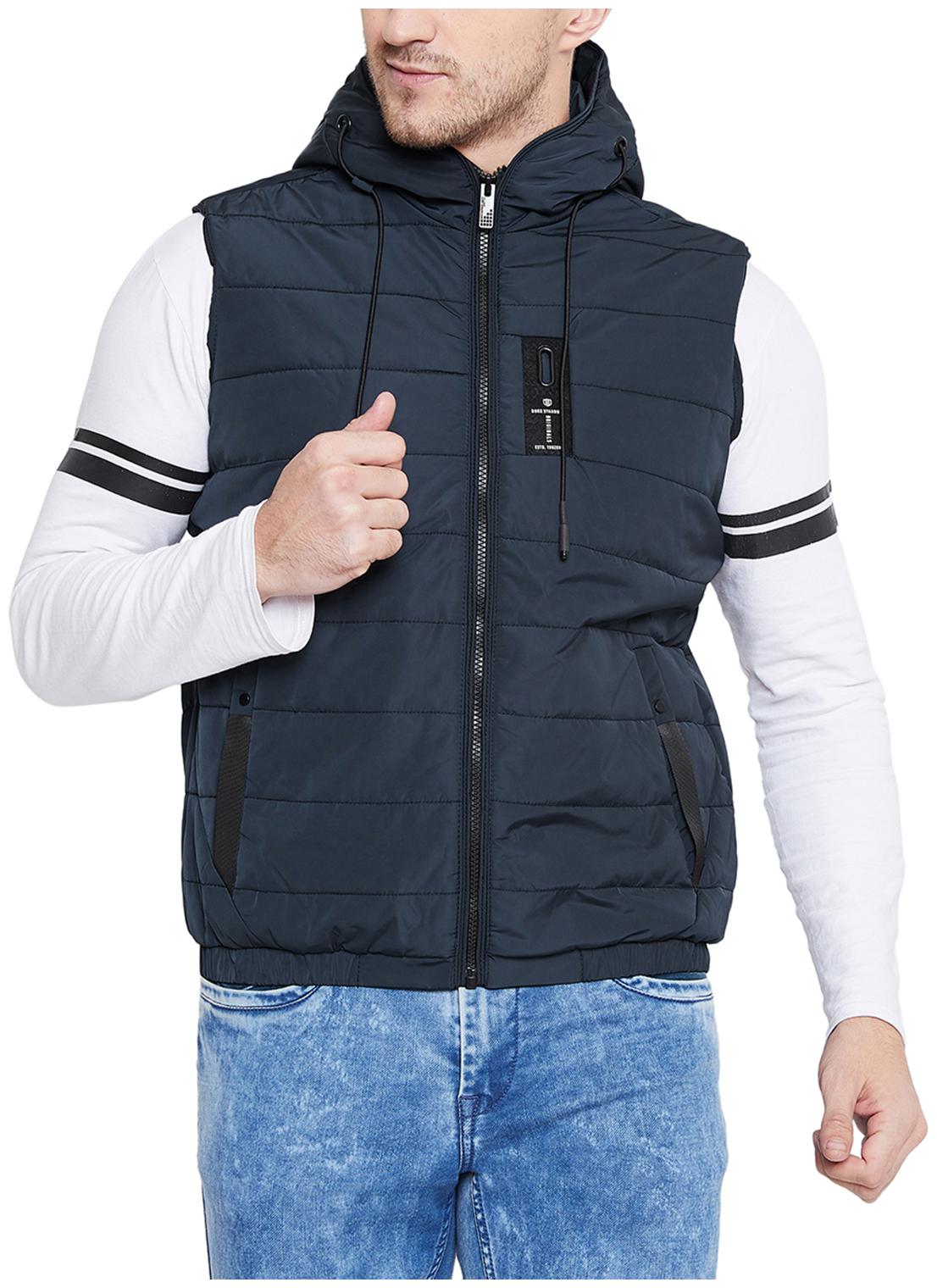 

Duke Men Blue Solid Bomber jacket
