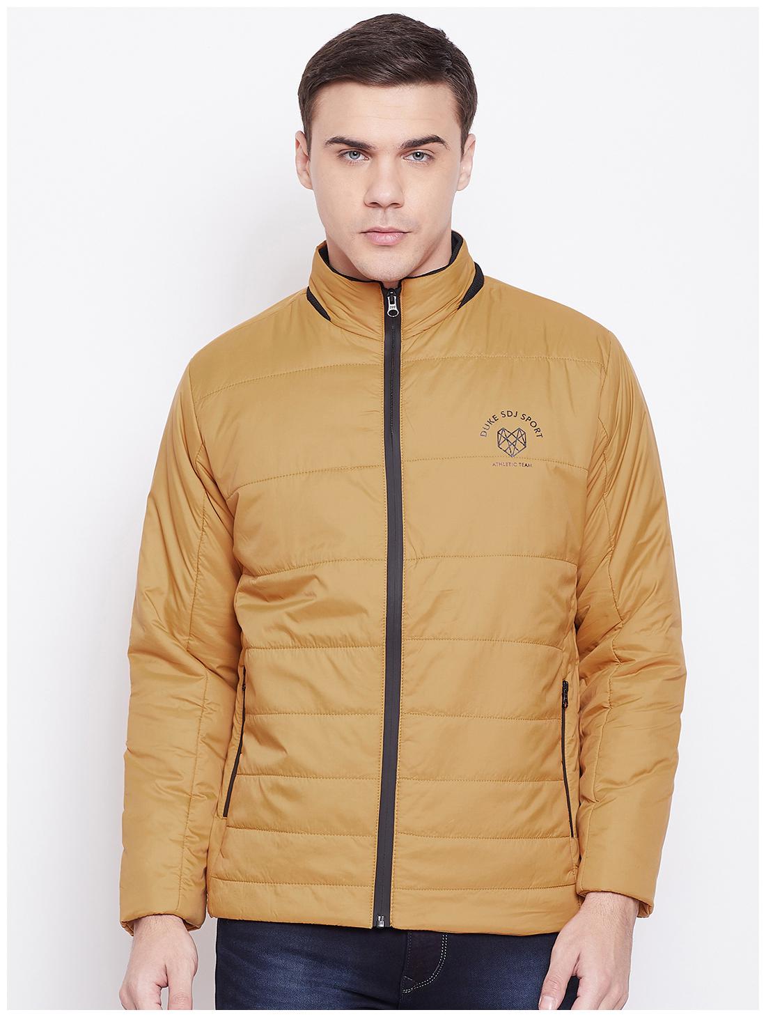 

Duke Men Yellow Solid Bomber jacket