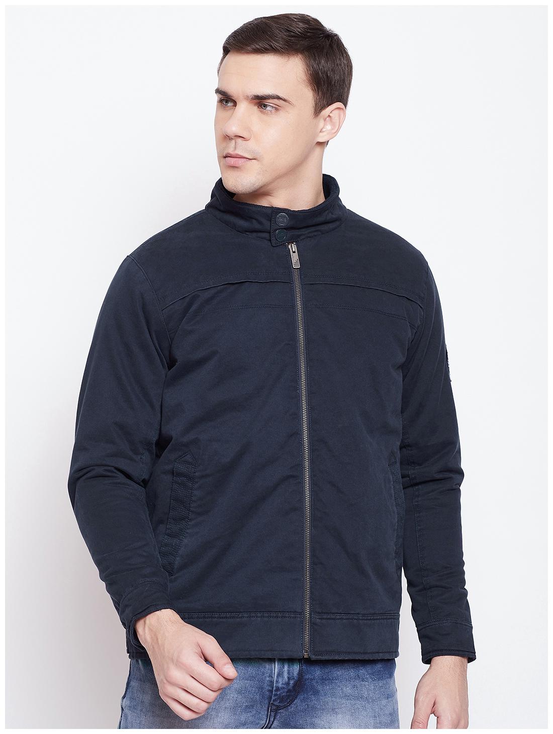 

Duke Men Blue Solid Bomber jacket