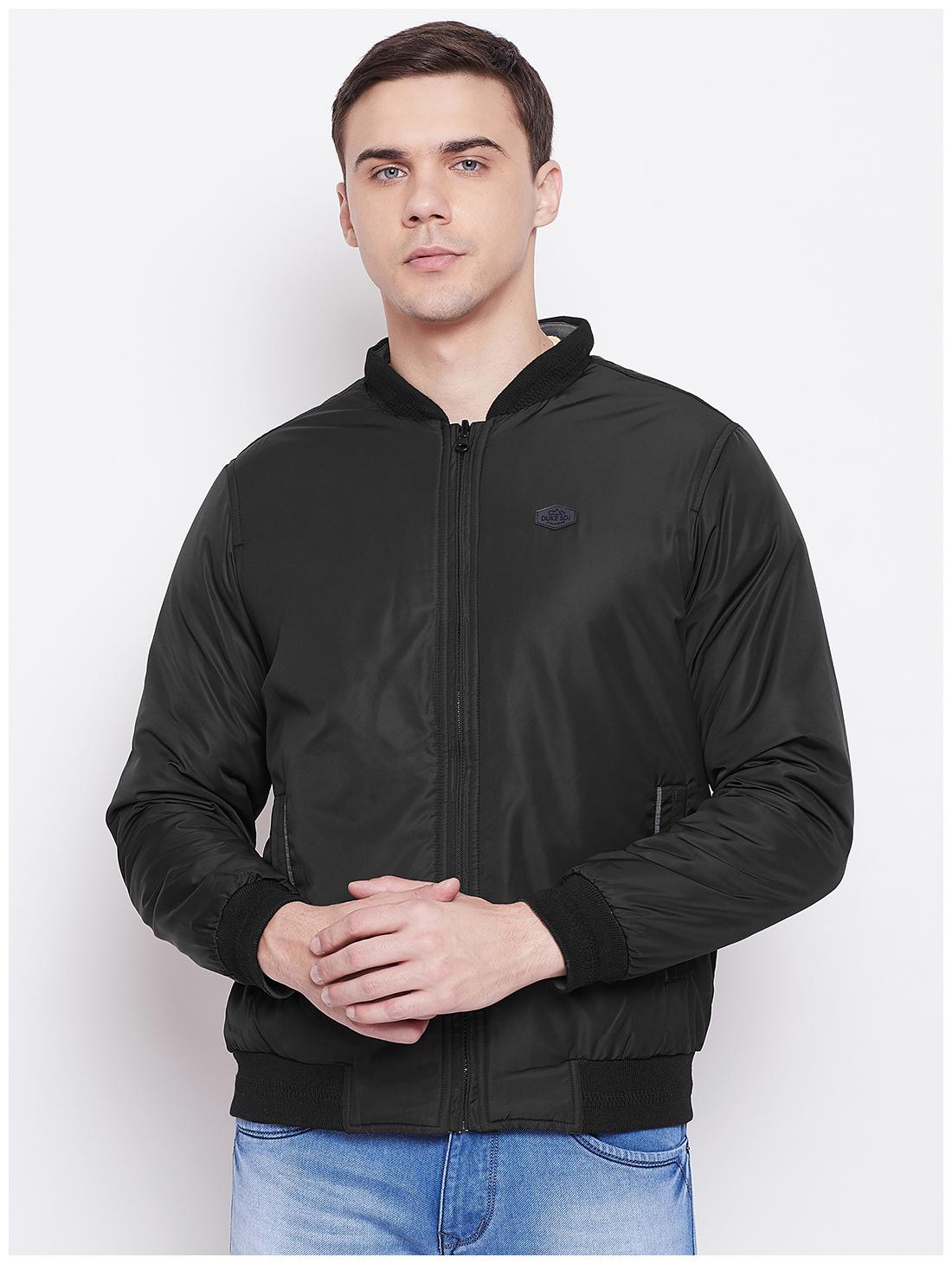 

Duke Men Black Solid Bomber jacket