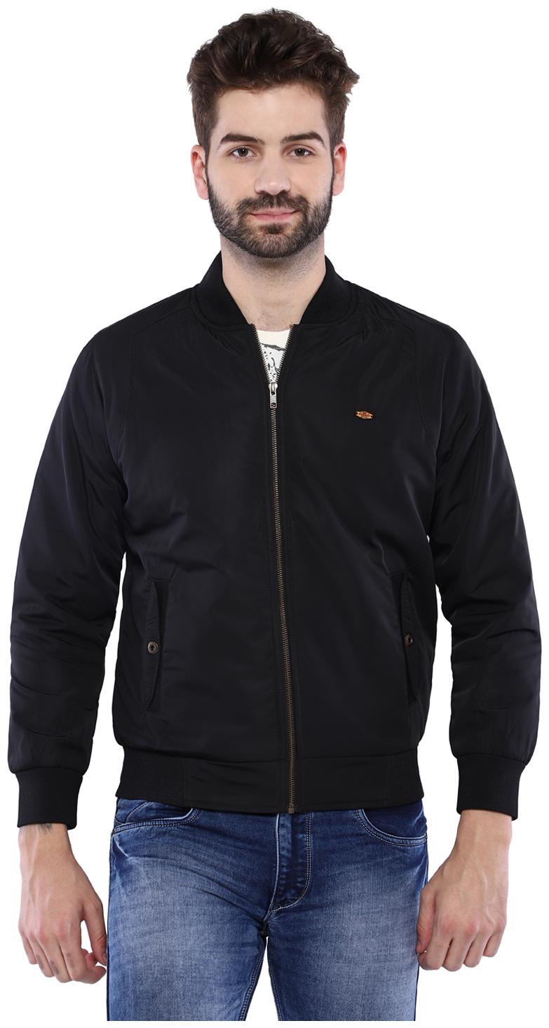 

Duke Men Black Solid Biker jacket