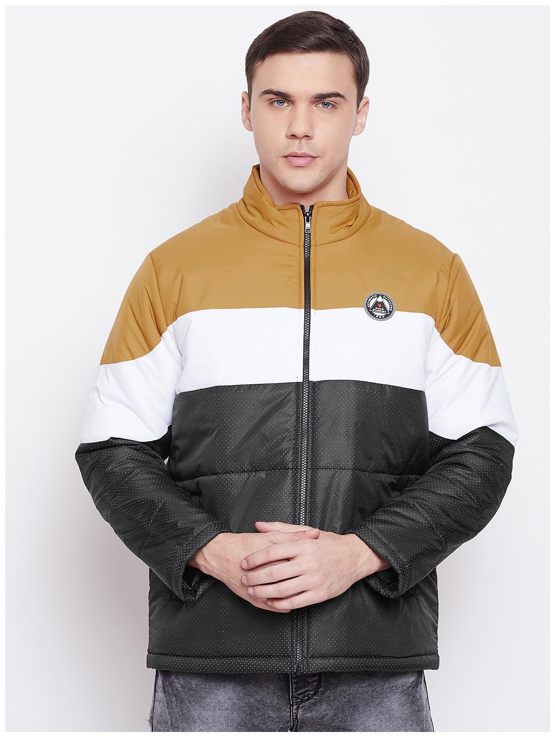 

Duke Men Black Striped Bomber jacket